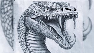 hyper realistic snake 🐍 drawing with a pencil  mrart2O [upl. by Oirottiv]