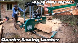 Woodland HM122 quarter sawing lumber log clamp upgrade [upl. by Artim]