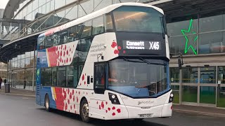 LOAN Go North East Wright Streetdeck 6333 Leaves Metrocentre On An X45 [upl. by Mattah]