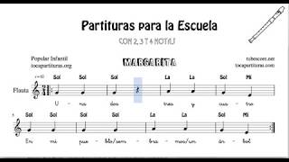 6 Partituras para la Escuela con 2 3 y 4 Notas Canciones Infantiles [upl. by Otiragram]