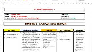 Fiche Pedagogique en chimie physique الجدادة [upl. by Engvall]