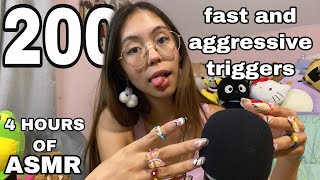 ASMR  200 Fast and Aggressive Triggers Personal Attention Mouth Sounds and Much More 200k [upl. by Yanetruoc]