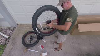 Unboxing the Gravity Bullseye Monster Fat Bike First YouTube Video [upl. by Yerga]