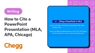 How to Cite a PowerPoint Presentation MLA APA Chicago  Chegg [upl. by Trent4]