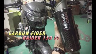 PROLINER EXHAUST on Raider 150 FI FULL CARBON FIBER FAIRINGS [upl. by Anoet334]