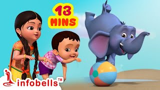 Hathi Raja Kahan Chale and much more  Hindi Rhymes for Children  Infobells [upl. by Nosinned]