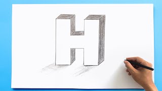 3D Letter Drawing  H [upl. by Assillim218]