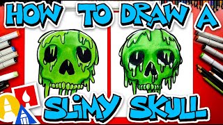 How To Draw A Slimy Skull For Halloween 💀 [upl. by Francine]