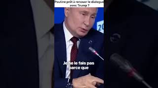 Poutine prêt à renouer le dialogue avec Trump [upl. by Rezeile615]