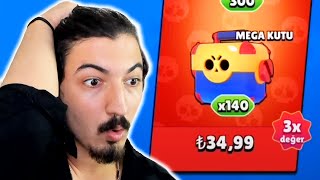 35 TL ye 140 MEGA KUTU EN İYİ TEKLİF Brawl Stars [upl. by Adyol]