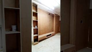 living room TV unit design carpentry woodworking shortvideo [upl. by Tedman]