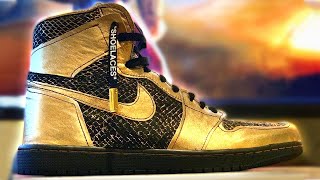 CREATING CUSTOM GOLD AIR JORDAN 1 in 48 HOURS [upl. by Yve]