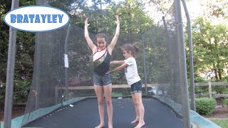 Kid Sister Spots Standing Back Tuck WK 228  Bratayley [upl. by Ardnalac]