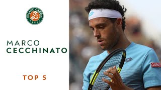 Marco Cecchinato  TOP 5  Roland Garros 2018 [upl. by Lucinda]