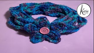 Tutorial uncinetto scaldacollo a collana con fiore [upl. by Chadabe]