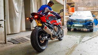 LOUD BMW S1000RR Akrapovic Full Exhaust System Sound FLAME SPITTER 🔥 [upl. by Nida]