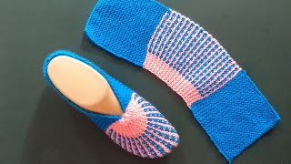 Very Easy Knitting Ladies Shoes  Booties  Socks  Slippers [upl. by Atikel]