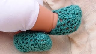 Crochet Summer Baby Booties [upl. by Suivatnad884]