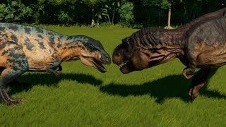 TRex vs Acrocanthosaurus Giganotosaurus Carcharodontosaurus Spinosaurus amp Indominus Rex [upl. by Nabi]