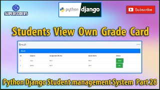 Python Django Student Management System Part 28  Student View Their Own Results [upl. by Plato]