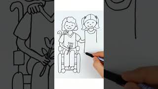 3 Aralık Dünya Engelliler Günü Resim Çizim  World Disabled Day Drawing drawing coloring art [upl. by Ykvir]