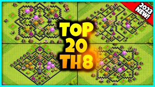 New BEST TH8 BASE WARTROPHY Base Link 2023 Top20 Clash of Clans  Town Hall 8 Farm Base [upl. by Austine]