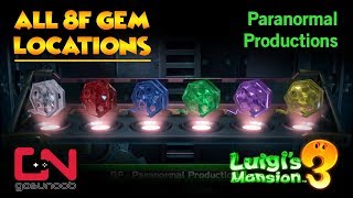 Luigis Mansion 3 All 8F Gem Locations  Paranormal Productions Gems [upl. by Nappy]