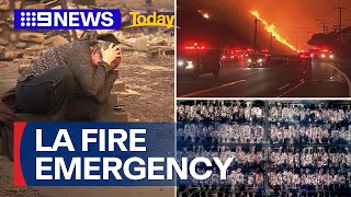 LA wildfire emergency continuing to wreak havoc  9 News Australia [upl. by Romina]