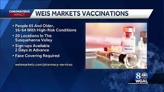 Weis Markets offering COVID19 vaccine at some stores in south central Pennsylvania [upl. by Nodla]