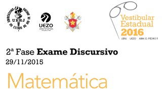 03 Uerj 2016 Exame Discursivo Questão Resolvida Específica Matemática [upl. by Monaco]