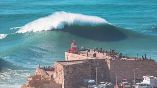 Surfing MASSIVE Waves in Nazare Portugal Winter 20212022 [upl. by Ankney321]