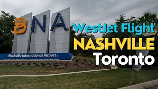 WestJet Flight from Nashville to Toronto Evening Take off in the heavy rain [upl. by Arim]