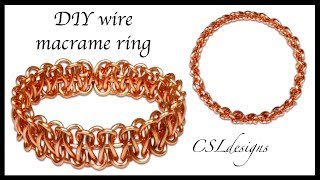 Simple DIY wire macrame ring [upl. by Epperson]