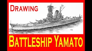 How to draw Japanese battleship Yamato [upl. by Ellwood665]