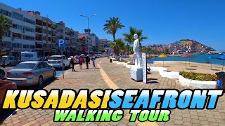 Kuşadası SEAFRONT Promenade Walking Tour  Kusadasi  Turkey 4k [upl. by Cindi982]