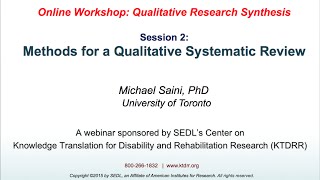 Methods for a Qualitative Systematic Review [upl. by Aipotu]