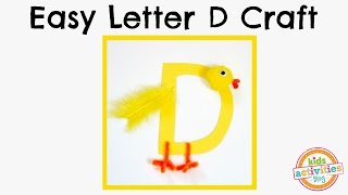 Easy Letter D Craft  Preschool Alphabet Resource [upl. by Akerue]