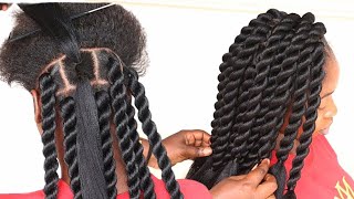 Easy and Gorgeous braid hairstyle for natural hair on budget [upl. by Aihsrop211]