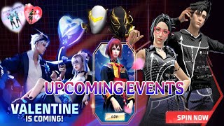 UPCOMING EVENTS IN FREE FIRE  Valentines Ring Event  Next Faded Wheel in FF  Next Top Up event [upl. by Intyre]