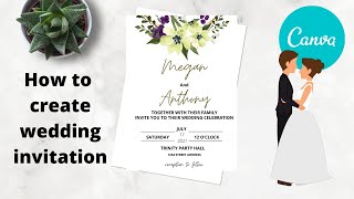 Canva Tutorial 2  How to create wedding invitation  DIY invitation  Pretty Petty DIY [upl. by Senhauser]