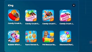 Candy Crush SagaCandy Crush FriendsBubble Witch 3 SagaFarm Heroes SagaPet Rescue Saga [upl. by Halueb]