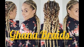 Tutorial Ghana braids Cornrows [upl. by Adnahsat]