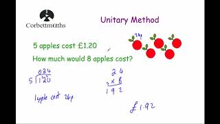 Unitary Method  Corbettmaths [upl. by Ahsias]