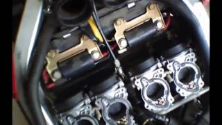 Maintenance Carburetor Removal Part 11998 Honda CBR 600 F3 [upl. by Pinckney]