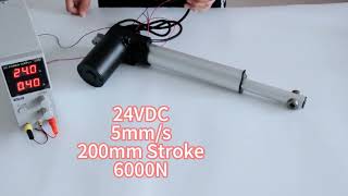 LA21 linear actuator 12V 5mms 200mm stroke 6000N [upl. by Brine420]