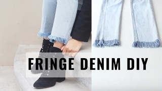 Fringe Denim DIY  How to Fray the Hem of your Jeans [upl. by Arne]