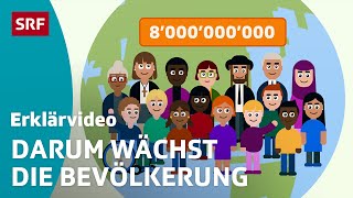 Bevölkerungswachstum der Welt – einfach erklärt  Kindervideos  SRF Kids [upl. by Gustin55]