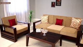 Wooden Sofa Set  Buy Winster 311 Seater Sofa Set Online  Wooden Street [upl. by Ahsikym]