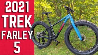 275quot Fattie Fun  2021 Trek Farley 5 Fat Bike Review and Weight [upl. by Yemrots]