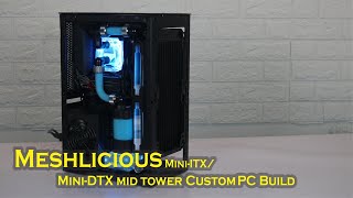 Meshlicious MiniITX Custom Watercooling PC build [upl. by Hpeseoj170]